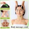 Hercicy 4 Pcs Jade Eye Mask and Hair Comb Set Green Jade Stone Eye Mask White Facial Cooling Set Guasha Scalp Comb Facial Massage Tool for Relax Alleviate Puffiness Esthetician Supplies view 4