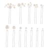 12 Pieces Bridal Wedding Hair Pins Handmade Pearl Bridal Hair Accessories for Brides Women Girls Silver view 1