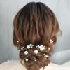 12 Pieces Bridal Wedding Hair Pins Handmade Pearl Bridal Hair Accessories for Brides Women Girls Silver view 2