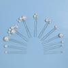 12 Pieces Bridal Wedding Hair Pins Handmade Pearl Bridal Hair Accessories for Brides Women Girls Silver view 3