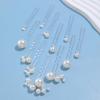 12 Pieces Bridal Wedding Hair Pins Handmade Pearl Bridal Hair Accessories for Brides Women Girls Silver view 4