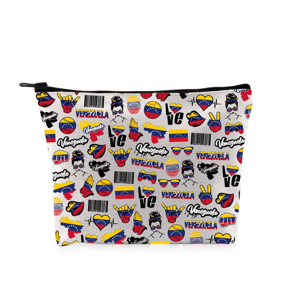 G2TUP Funny Venezuela Lovers Gift Venezuela Makeup Bag Venezuela Traveller Cosmetic Bag Venezuela Culture Lovers Gift (Venezuela MB)
