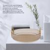 360 Degree Rotating Waterproof Clear Desktop Organizer Display Round Storage Tray, with Dual Handles, Ideal for Makeup, Skincare Organizer in Bedroom and Bathroom (Yellow) view 4