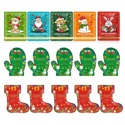 15 Pack Christmas Gifts Face Mask, Moisturizing Hand Gloves and Foot Socks for Dry Cracked Feet, Dry Skin Hydrating Skincare Set, Spa Party Supplies, Christmas Stocking Stuffer (moisturizing Sets)