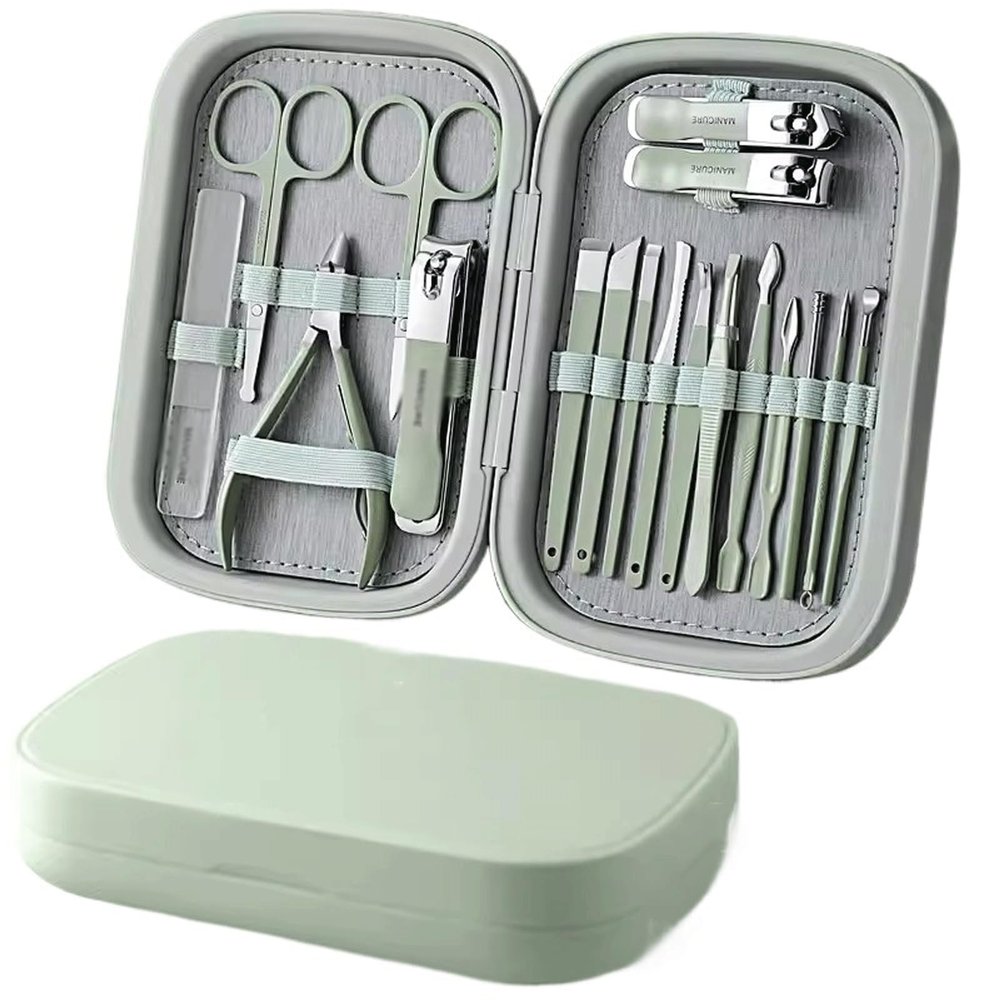 Bustards Nail Clipper Set Nail Clippers Set of Nail Clippers Men's Household Pedicure Original Decoration Foot Skin Scissors Tool Pliers Fingernail Clipper(Green)