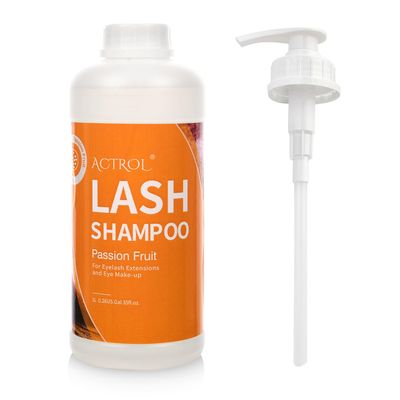 ACTROL Eyelash Extension Cleanser Passion Fruit 1L Natural Lash Extension Shampoo Professional Eyelid Foaming Cleanser Paraben & Sulfate Free Non-lrritating with Salon and Home Care