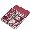 Bustards Nail Clipper Set 19PCS Nail Clipper Set Complete Set of Nail Clippers Pedicure Tools Hand Care Tools Beveled Nail Clippers Fingernail Clipper(Red) view 1