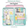 Bustards Nail Clipper Set 7-18pcs/set Nail Cutter Set Stainless Steel Nail Clippers Set with Folding Bag Manicure Kits Scissors Makeup Beauty Tool Fingernail Clipper(18 pcs) view 2