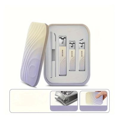 Bustards Nail Clipper Set Convenient Nail Clipper Set Home Nail Scissors Stainless Steel Pedicure Tools High Grade Nail Clippers Fingernail Clipper(Purple)