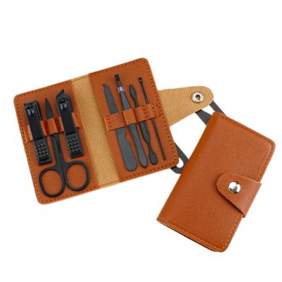 Bustards Nail Clipper Set 7-Piece Nail Clipper Set Complete Set of Household Nail Clippers Manicure and Beauty Tools Portable Nail Clipper Set Fingernail Clipper(Brown)