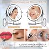 8" Led Wall Mounted Makeup Mirror 3 Color Mode USB Charge Touch Screen Adjustable Lightd Double Sided 1X/5X Magnifying Cosmetic Vanity Mirror Swivel Extendable/1*/7* view 2