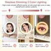 8" Led Wall Mounted Makeup Mirror 3 Color Mode USB Charge Touch Screen Adjustable Lightd Double Sided 1X/5X Magnifying Cosmetic Vanity Mirror Swivel Extendable/1*/7* view 3