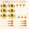 18 Pcs Esthetician Supplies for Facials Set 6 Gold Facial Bowls Esthetician 6 Facial Brushes Esthetician 6 Flat Brushes Face Mask Cosmetic Applicators for Women Facial Mask Mixing Kit Facial Tools view 2