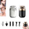 Capsule RazorUsb Charging Mini 2-In-1 Portable Electricshaver Travel Razor with Nose Hair Trimmer Waterproof Washable Rotary Razorfor Shaving Beard and Trimming Nose Hair Men Shaver (2pcsc) view 1