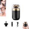 Capsule RazorUsb Charging Mini 2-In-1 Portable Electricshaver Travel Razor with Nose Hair Trimmer Waterproof Washable Rotary Razorfor Shaving Beard and Trimming Nose Hair Men Shaver (1pcsa) view 1