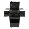 Beauty Salon Luggage, Large Makeup Train Case with 4 Wheels, Black Lockable Multi-Functional Cosmetic Suitcase Hair Stylist Rolling Case Organizer Box for Manicurists, Hairstylists, Beauticians view 1