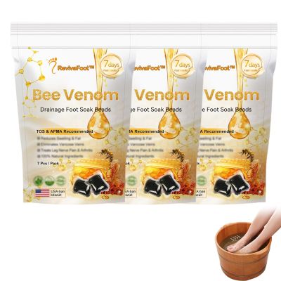 RevivaFoot Bee Venom Drainage & slimming Foot Soak Beads, RevivaFoot Bee Venom Foot Soak, Professional Bee Venom Foot Soak for Men&Women (3Pack)