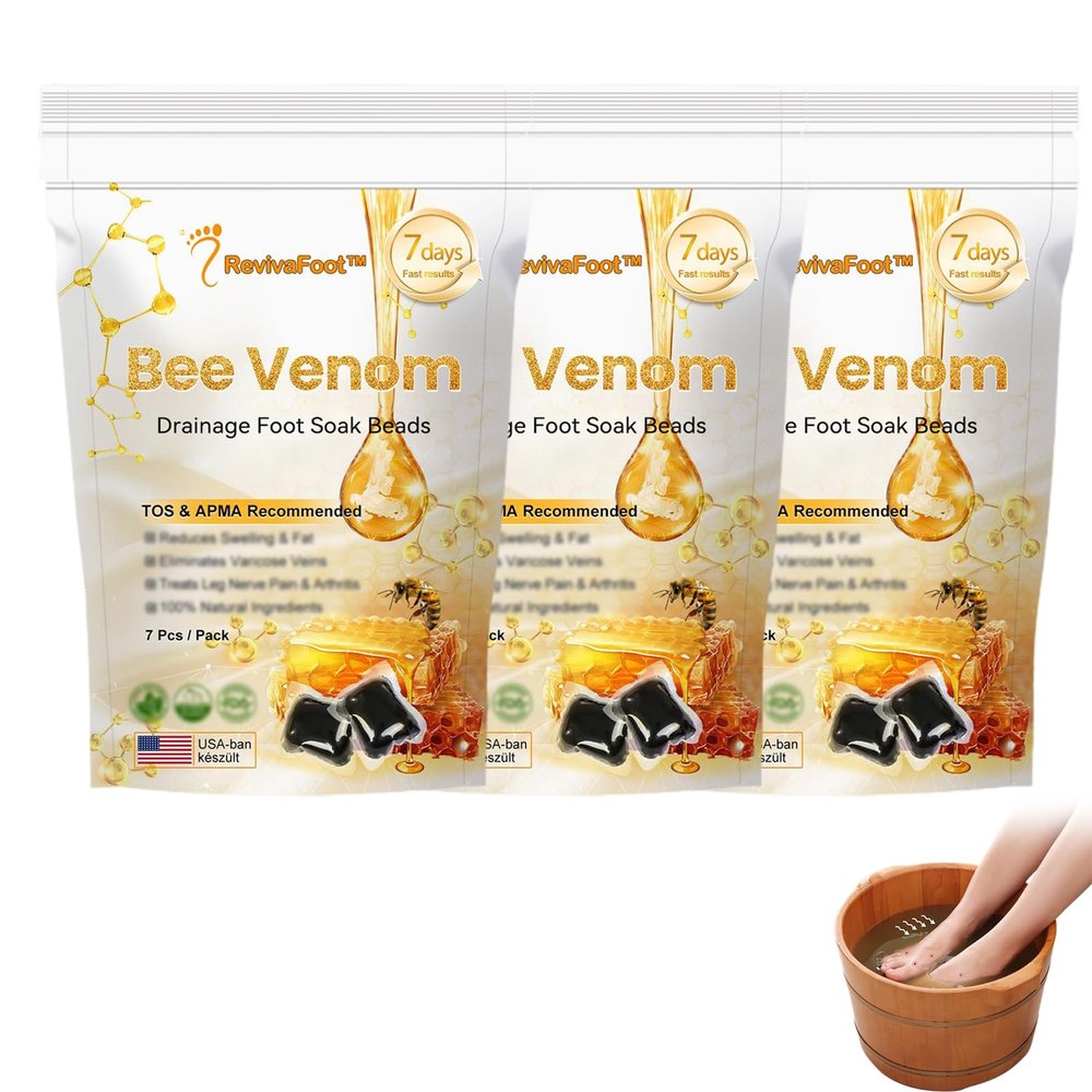 RevivaFoot Bee Venom Drainage & slimming Foot Soak Beads, RevivaFoot Bee Venom Foot Soak, Professional Bee Venom Foot Soak for Men&Women (3Pack)