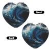 LZQPOEAS Blue Wave Painting Makeup Mirror 2-Sided 1X/2X Magnification Compact Mirror Small Pocket Mirror for Purse Folding Portable Handheld Mirror Travel Makeup Mirror for Gift Heart Shape view 2
