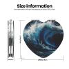 LZQPOEAS Blue Wave Painting Makeup Mirror 2-Sided 1X/2X Magnification Compact Mirror Small Pocket Mirror for Purse Folding Portable Handheld Mirror Travel Makeup Mirror for Gift Heart Shape view 3