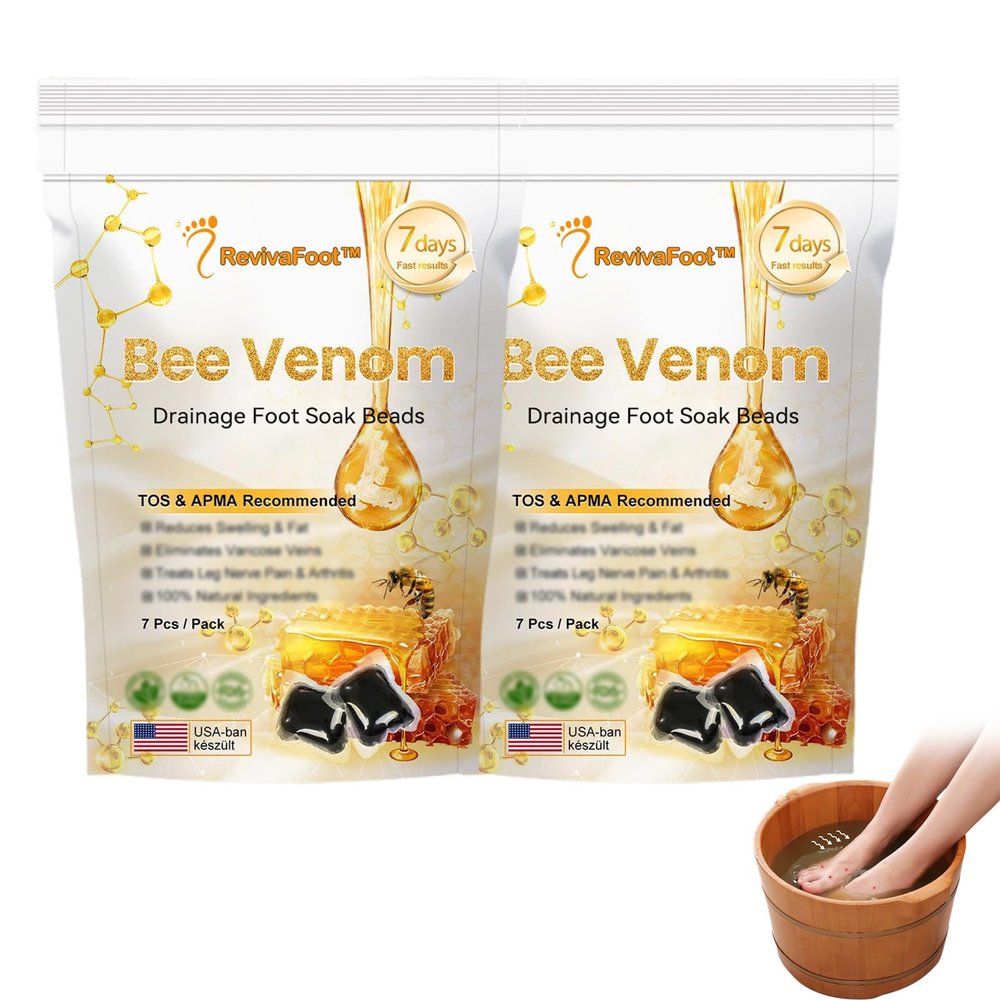 Bee Venom Drainage & slimming Foot Soak Beads, Bee Venom Foot Soak, Professional Bee Venom Foot Soak for Men&Women (2Pack)