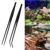 kobeIeen Stainless Steel Aquarium Tweezers Set 27cm Practical Plant & Reptiles Feeding Tool Straight and Curved Head Practical view 2