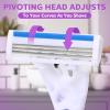 Leriton 48 Count Women's Disposable Razors Bulk Purple 3 Blade Sensitive Skin Bikini Line Razor for Bathing Hotel Travel view 3