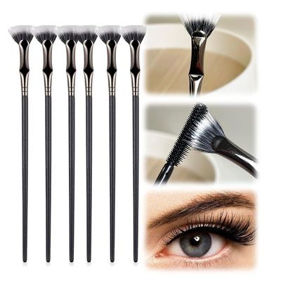 Folding Angle Scalloped Lash Brush,Mascara Brush Eyelash Comb Separator for Upper Lower Eye Lash,Foldable Curled Eyelash Brush Eye Makeup Tools (6 PCS)