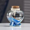 Fornixe Personlized Honeymoon Sand Jar, Heart Shaped Glass Jars with Customised Text Date Custom Sand Bottles Keepsake Jar for Decorations, Wedding Party Favors(Style4) view 3