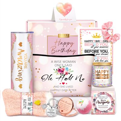 Birthday Gifts for Teen Girls, Best Friend Gift for Her, Happy Birthday Relaxing Spa Gifts Basket Self Care Gift for Mom, Wife, Girlfriend, Sister, Her, Friends, Coworker