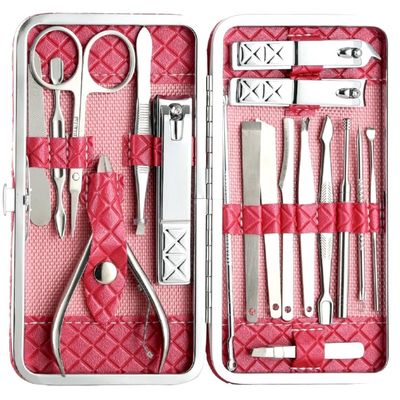18 Pieces Manicure Kit, Pedicure Tools for Feet, Nail Clipper, Ear Pick Tweezers, Manicure Pedicure Set for Women and Men (Brown)