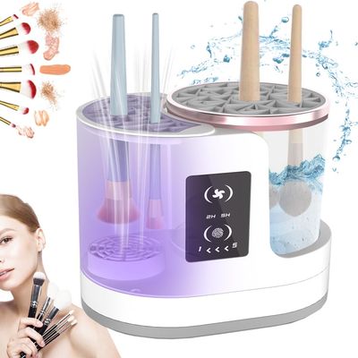 AOOFCMLLC Makeup Brush Cleaner 3 in 1 Electric Makeup Brush Cleaner and Dryer, Automatic Makeup Brush Cleaner Machine with Multi-Hour Drying Settings, Portable Design for All Makeup Brush Types