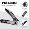 HBYPRO Heavy Duty Nail Clippers for Thick Nails for Seniors Stainless Steel Fingernail Toenail Clippers for Men Women Adult with Nail File, Black view 2