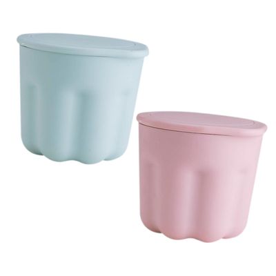 ADOCARN 2sets Silicone Makeup Brush Cleaning Bowl Brush Rinsing Box for Eyeshadow Cosmetics Tools Includes Colors Pink Bristles