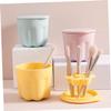 ADOCARN 2sets Silicone Makeup Brush Cleaning Bowl Brush Rinsing Box for Eyeshadow Cosmetics Tools Includes Colors Pink Bristles view 2