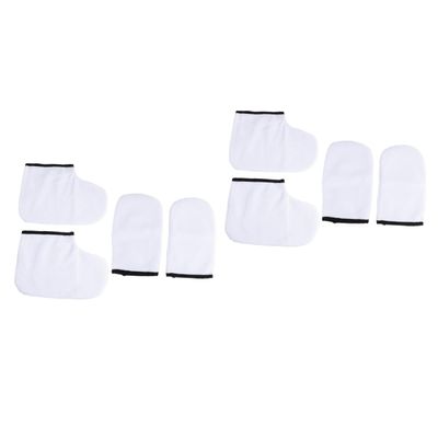 PLAFOPE 8pcs Wax Glove and Paraffin Wax Mitts for Hand and Foot Care Moisture Retaining Heat Therapy for and Dry
