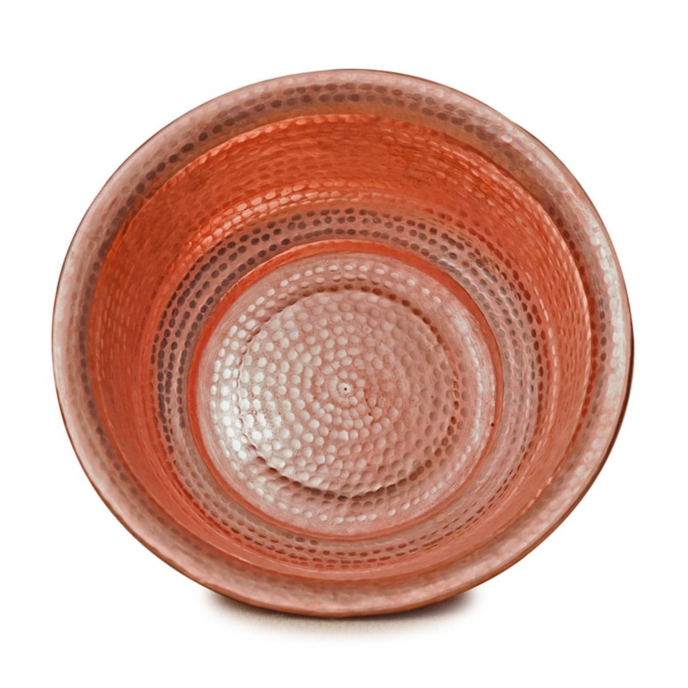 Hand-Hammered Copper Basin, Portable Pedicure Foot Soak Copper Bowls, Copper Fire Bowl for Camping Picnic Incinerator Barrel (14.96in38cm)