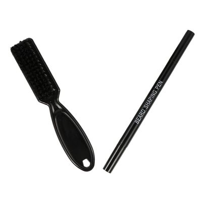 HAPINARY Beard Pencil Filler Brush Set with Mustache Shaping Tool for Men Dual-ended Design for Precise Beard Styling and Filling Soft Bristles for Easy Application Deep Brown Color