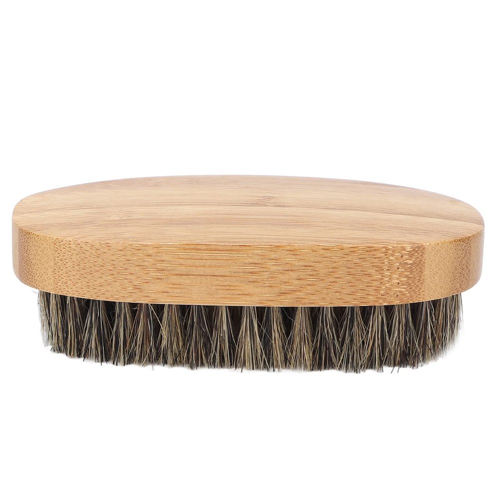 Beard Brush for Men & Women, Pocket Mustache Styling Tool with Soft Wood Massage Bristles, Beard Straightener Grooming Comb for Travel & Daily Use