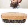 Beard Brush for Men & Women, Pocket Mustache Styling Tool with Soft Wood Massage Bristles, Beard Straightener Grooming Comb for Travel & Daily Use view 2