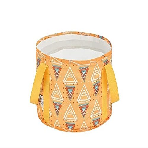 Collapsible Foot Bath Tub - Portable Spa Basin with Handle, Water Bucket for Camping and Outdoor Use(Yellow)