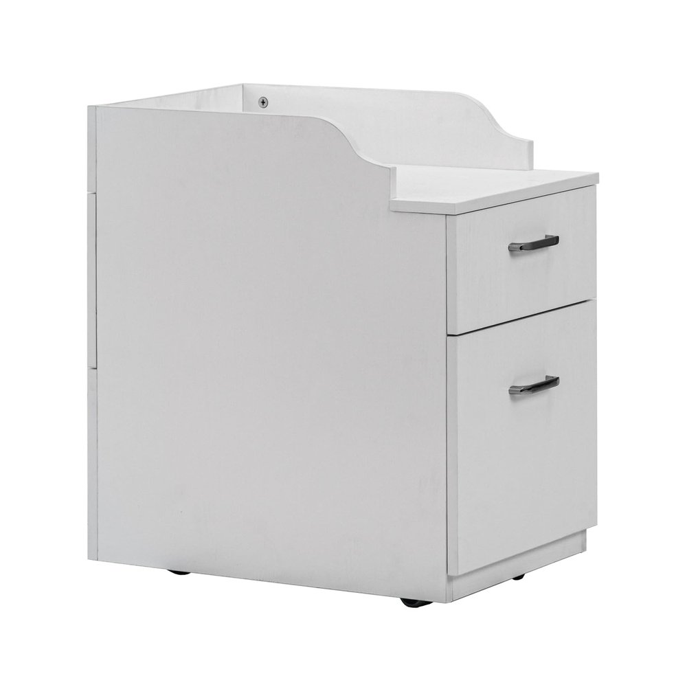 AVIGNON Pedicure Trolley Pedi Rolling Cart with Back Cabinet Nail Salon Spa Storage Pedicart, Large, White