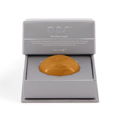 Cor Silver Soap - 1.05 oz | Multi-tasking men's facial cleansing bar with colloidal silver | Ideal for travel, the gym, home | Suited for acne prone skin