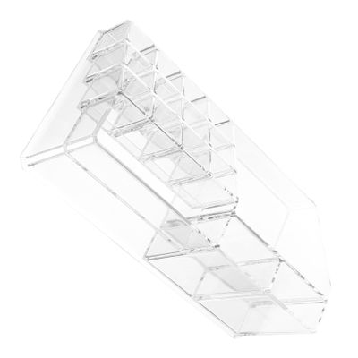 ADOCARN Clear Cosmetic Storage Organizer with Diamond Pattern Multi-functional Makeup Holder for Lipsticks Brushes Skincare Products Elegant Vanity Decor