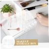 ADOCARN Clear Cosmetic Storage Organizer with Diamond Pattern Multi-functional Makeup Holder for Lipsticks Brushes Skincare Products Elegant Vanity Decor view 4