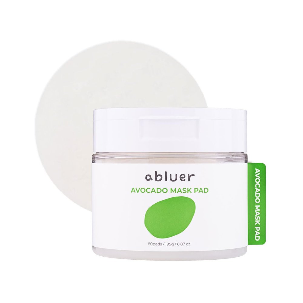 abluer Avocado Mask Pad (80pads)- 6.87oz Facial Mask Pads Avocado & Centella Deep Hydration & Soothing Moist & refreshing Hypoallergenic & Gentle Care for Sensitive skin Korean Skin Care