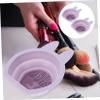 ADOCARN 2pcs Makeup Brush Cleaner Bowl Rabbit Shape Hanging Makeup Brush Sponge Cleaner view 3