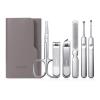 Bustards Nail Clipper Set Nail Clipper Set, 6Pcs Stainless Steel Professional Manicure Set Pedicure Kit, Portable Nail Scissors Grooming Kit with Leather Travel Case Fingernail Clipper(Gris) view 1