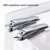 Bustards Nail Clipper Set Nail Clipper Set, 6Pcs Stainless Steel Professional Manicure Set Pedicure Kit, Portable Nail Scissors Grooming Kit with Leather Travel Case Fingernail Clipper(Gris) view 3