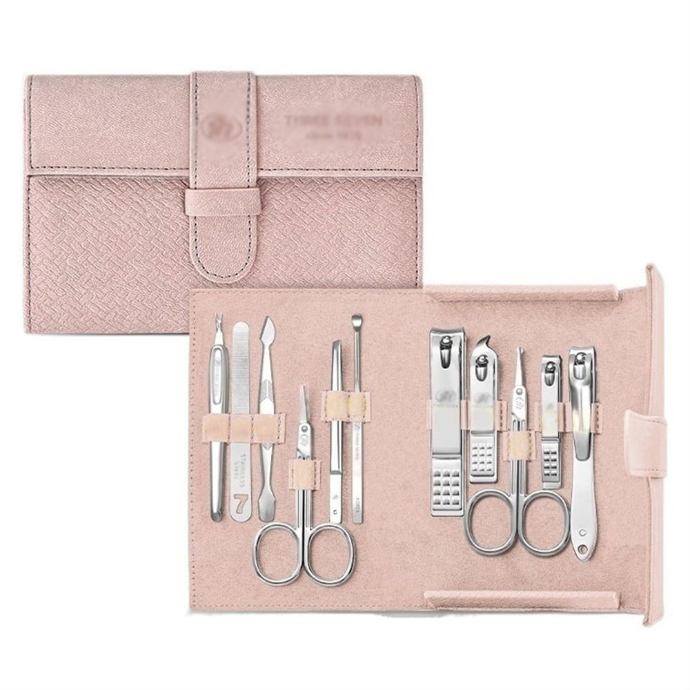 Bustards Nail Clipper Set Manicure Set Professional 11 in 1 Nail Clippers Set, Carbon Steel Manicure Kit with PU Leather Case, Nail Care Kit for Women Fingernail Clipper(Pink)